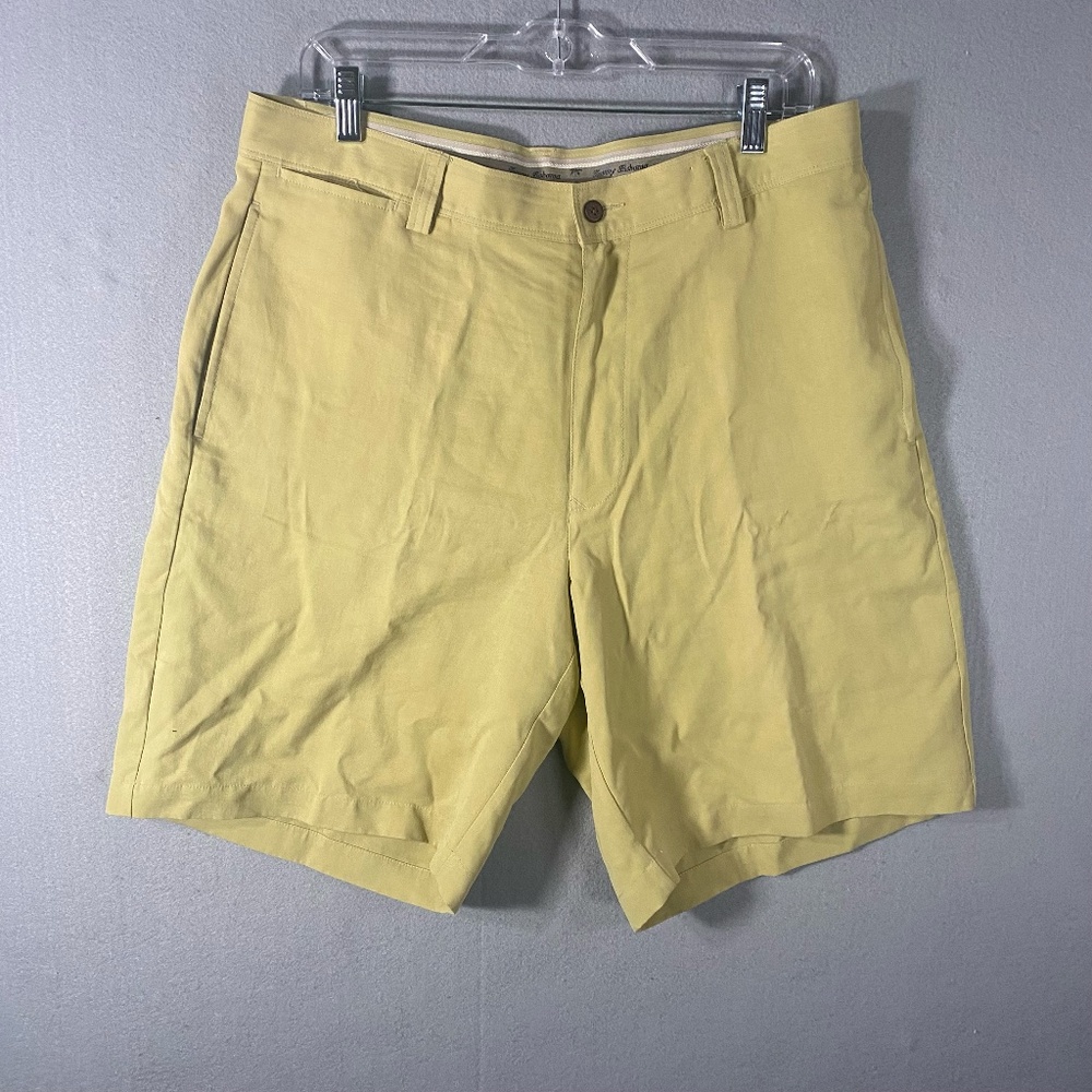 Tommy Bahama Yellow Flat Front Men Shorts